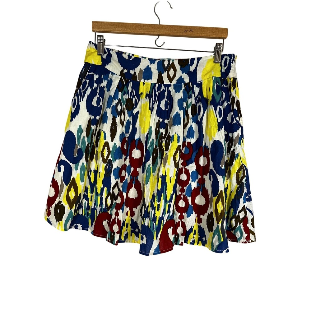 XXI Colorful Floral Mini Skirt Yellow L Boho Indie Folk Peasant Festival Concert